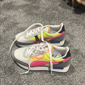 Puma Women's Athletic Shoes - Gray, Pink, Yellow